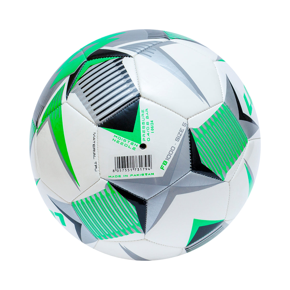 Balón de Fútbol 1000 Nro. 5 Blanco-Verde-Negro-Unisex