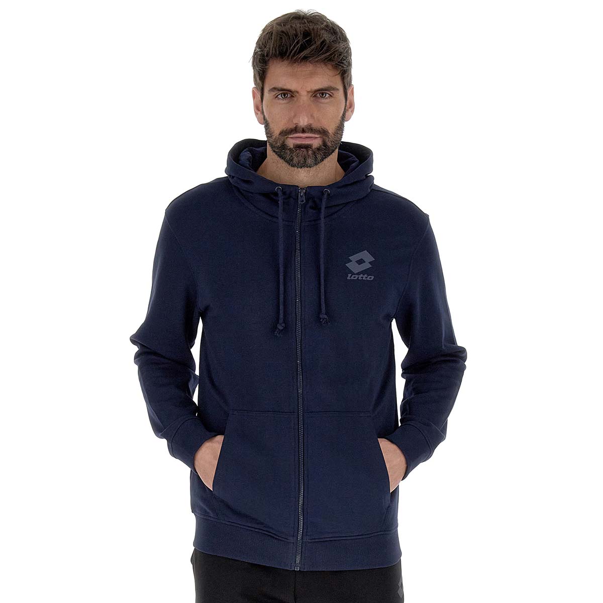 Poleron Deportivo Hombre Lotto - Smart OG FZ HD Azul