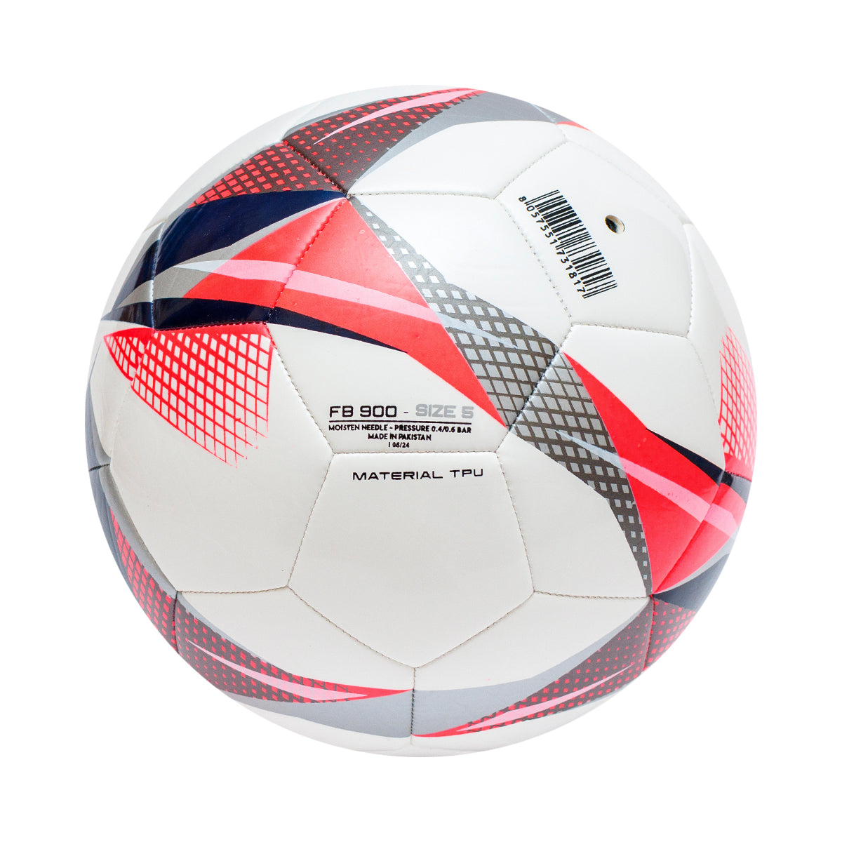 Balón de Fútbol  900 Nro. 5 Blanco-Rojo-Negro-Unisex