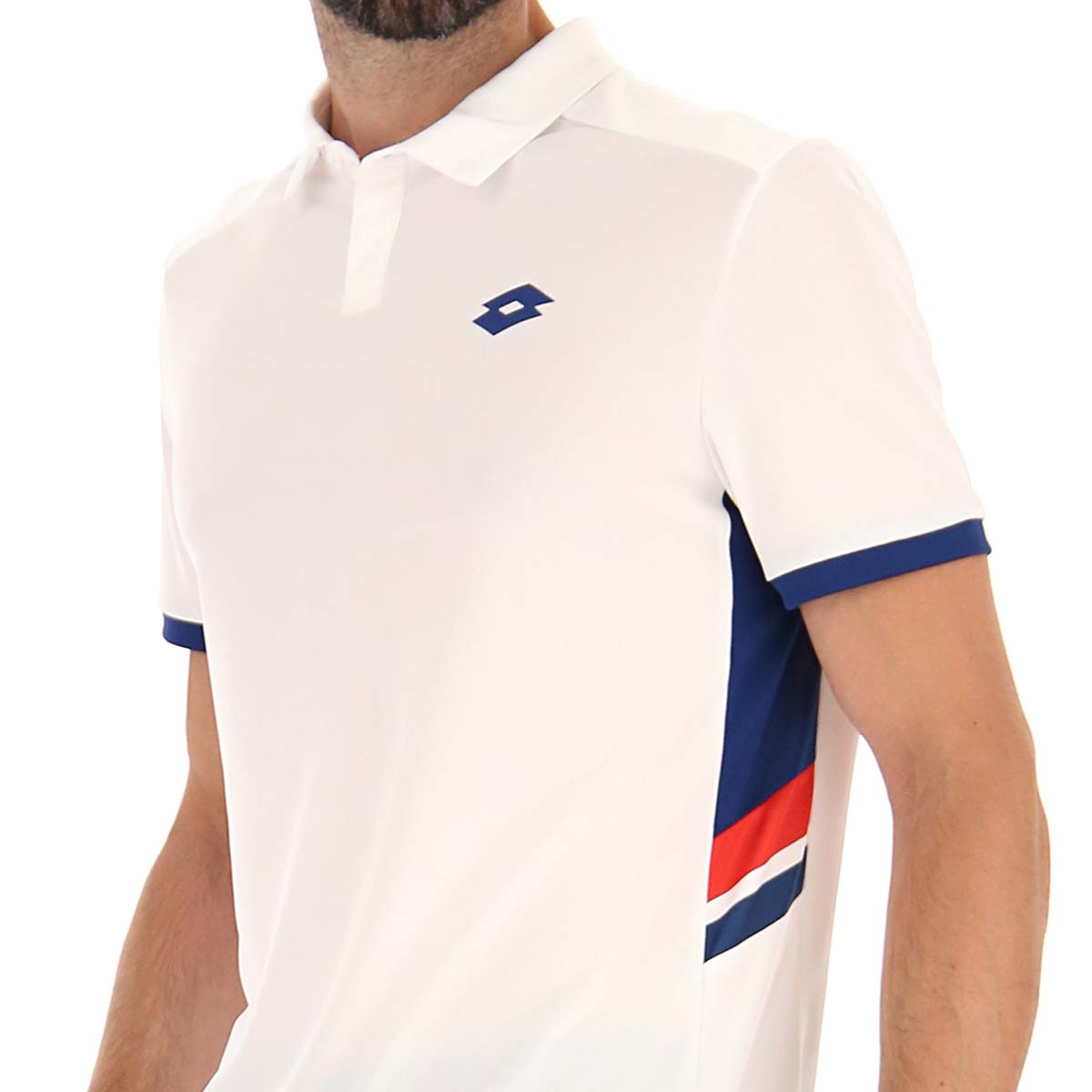 Polera de Tenis Hombre Lotto - Squadra Polo III Blanco