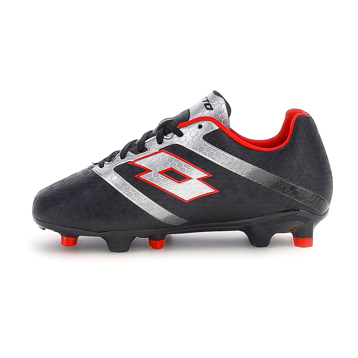 Zapato de Fútbol Juvenil Lotto - Maestro FG 700 Negro Rojo