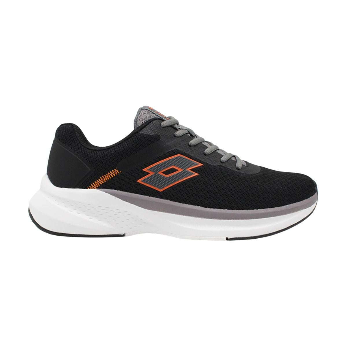 Zapatilla Running Hombre Lotto - Velocita Negro Naranjo